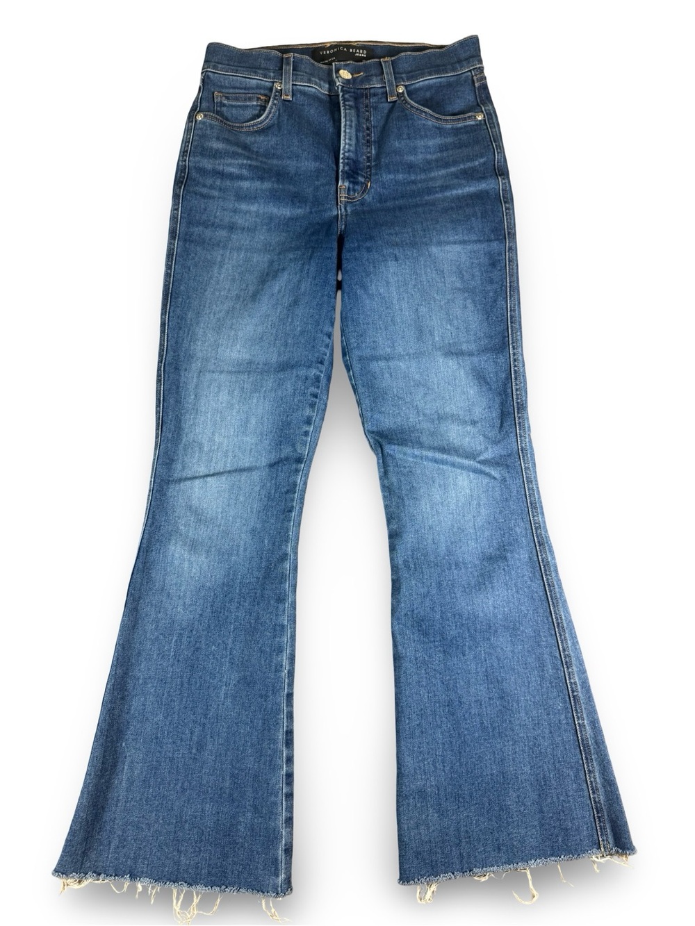 Veronica Beard Carson Ankle Flare High Rise Size 28 Women’s denim jeans raw hem